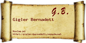 Gigler Bernadett névjegykártya